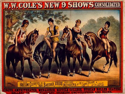 Affischreklam W.W. Coles New 9 Shows Consolidated av American School