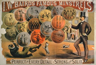 Affisch för I. W. Bairds Famous Minstrels av American School
