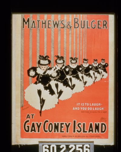 Affisch för Mathews & Bulger på Gay Coney Island av American School