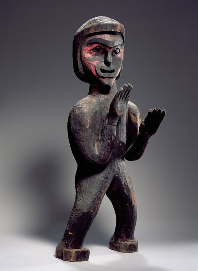 Potlatch-figur (målat trä) av American School