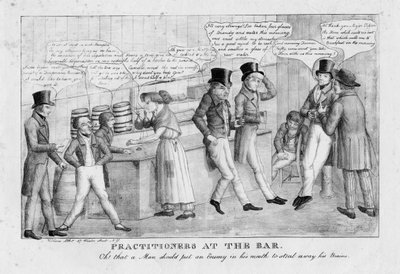 Utövare vid baren, ca 1834 av American School