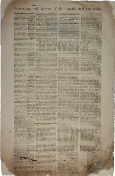 Förhandlingar och adress för konstitutionella konventet, ca 19 mars 1861 av American School