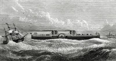 Föreslagen färjeångare mellan Dover och Calais, illustration från Appletons Journal, 4 maj 1872 av American School