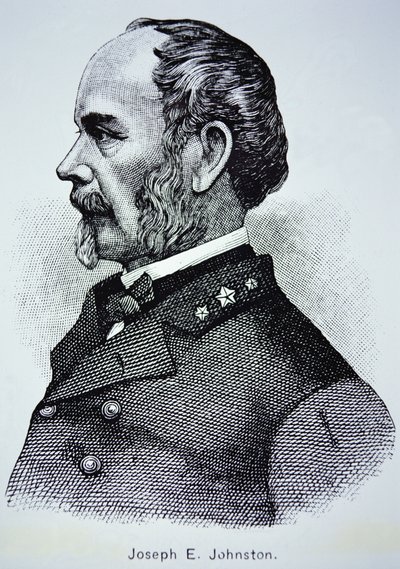 Porträtt av general Joseph E. Johnston (1807-1891) (litho) av American School