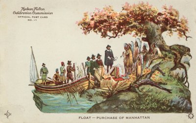 Inköp av Manhattan (färglitografi) av American School