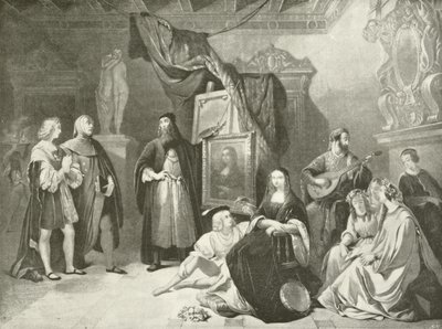 Raphael introducerad till Da Vinci (gravyr) av American School