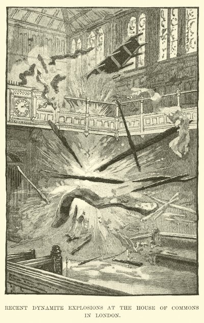 Senaste dynamitexplosioner vid House of Commons i London av American School