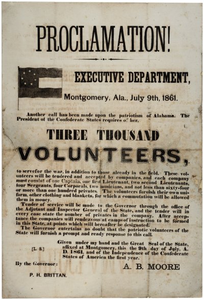 Rekryteringsbredd som begärde tre tusen frivilliga, 9 juli 1861 av American School