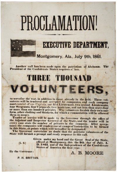 Rekryteringsbredd som begärde tre tusen frivilliga, 9 juli 1861 av American School