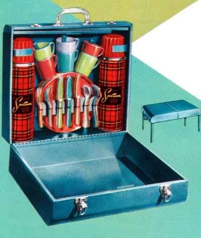 Retro bärbart picknickset av American School