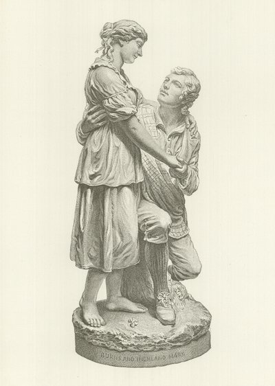 Robert Burns och Highland Mary (gravyr) av American School
