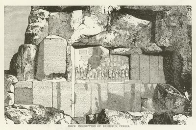 Rock Inscription of Behistun, Persien av American School