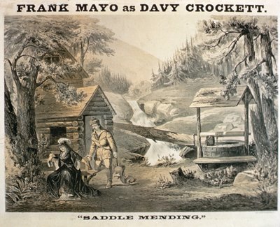 Saddle Mending, affisch för Davy Crockett med Frank Mayo i huvudrollen av American School