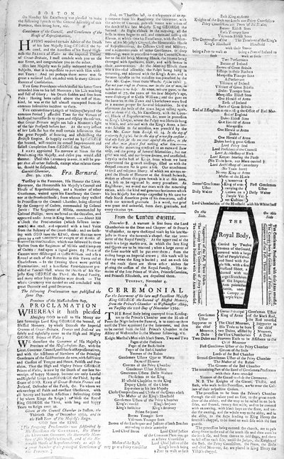 Andra sidan av Boston Evening Post som tillkännager kung George II:s död (1683-1760), 5 januari 1761 (tryck) av American School