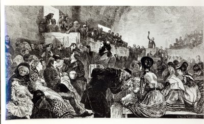 Gudstjänst i mormontabernaklet i Salt Lake City, 1871 av American School