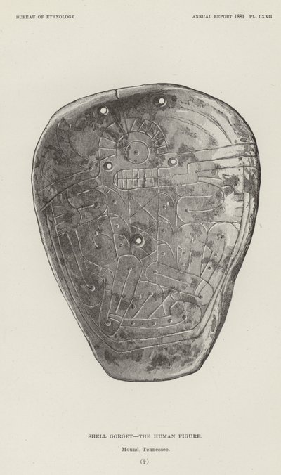 Shell Gorget - Den mänskliga figuren av American School