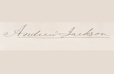 Signatur av Andrew Jackson av American School