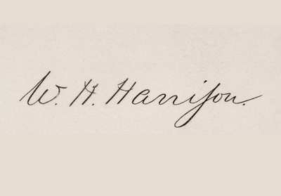 Signatur av Henry William Harrison av American School