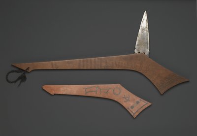 Sioux krigsklubb, från Fort Snelling, Minnesota (trä och metall) av American School