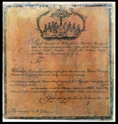 Sir William Johnsons (1715-74) Indian Testimonial, ca 1770 (se även 192704) av American School
