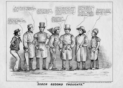 Sober second thoughts, publicerad av H R Robinson, New York, 1839, av American School