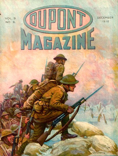 Soldiers in the Trenches, framsidan av DuPont Magazine, december 1918 av American School