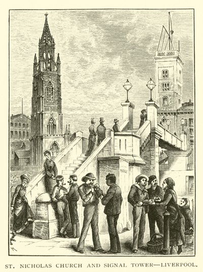 St Nicholas Church och Signal Tower, Liverpool av American School
