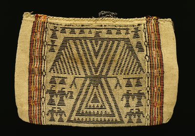 Förvaringsväska, Potawatomi, ca 1890 (bomullsgarn och ullgarn) (se även 340992) av American School