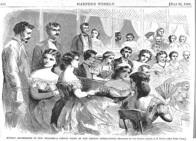 Söndagsnöjen i New Orleans, A Creole Night at the French Opera House, 1866 av American School