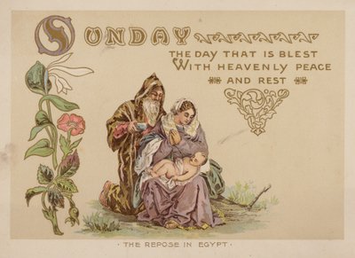 Söndag, den dag som är välsignad med himmelsk frid och vila (chromolitho) av American School