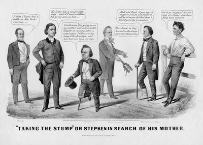 Att ta stubben, eller, Stephen på jakt efter sin mor, publicerad av Currer & Ives, New York, 1860 av American School