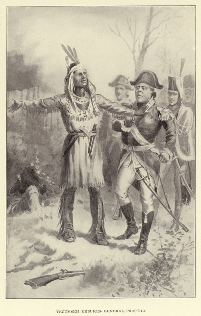 Tecumesh tillrättavisar general Proctor (litografi) av American School