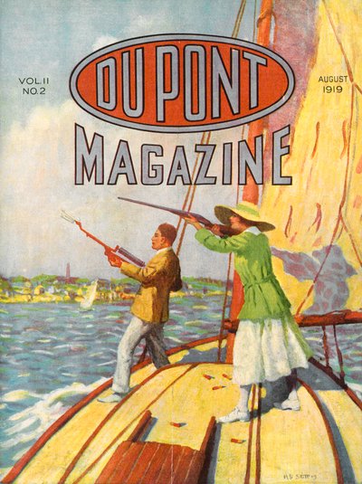 1919 Grand American Handicap Trapshooting Tournament, framsidan av DuPont Magazine, augusti 1919 av American School