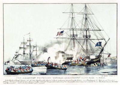 Den amerikanske kaptenen "General Armstrong" kapten Sam C. Reid (färg litho) av American School