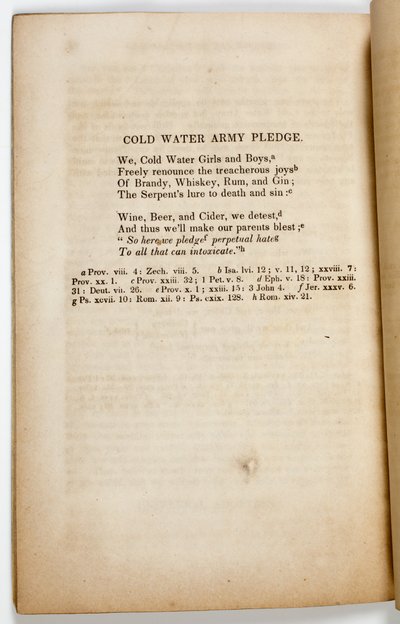 The Cold Water Army Pledge, 1842 av American School