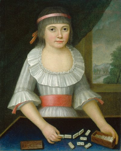 Dominoflickan, ca 1790 av American School