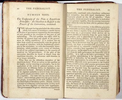 Federalisten, publicerad 1788 (tryckt) av American School