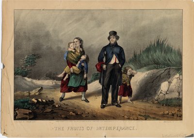 Ohållsamhetens frukter, pub. av Currier & Ives, 1870 av American School