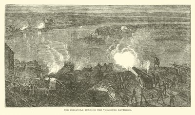 Indianola som kör Vicksburg Batteries, februari 1863 av American School