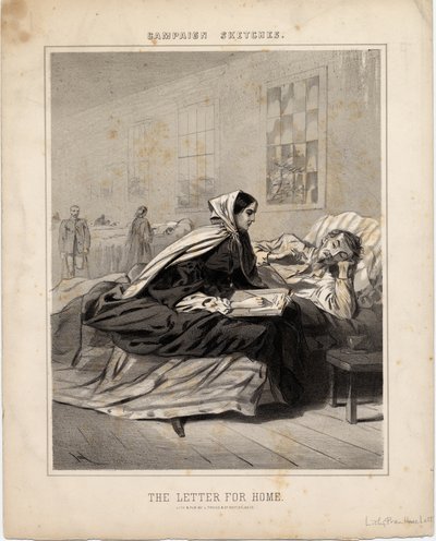 The Letter for Home, illustration från Campaign Sketches, 1863 av American School