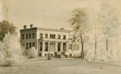 "The Mansion", Centre Hill, Petersburg, Virginia (akvarell på papper) av American School