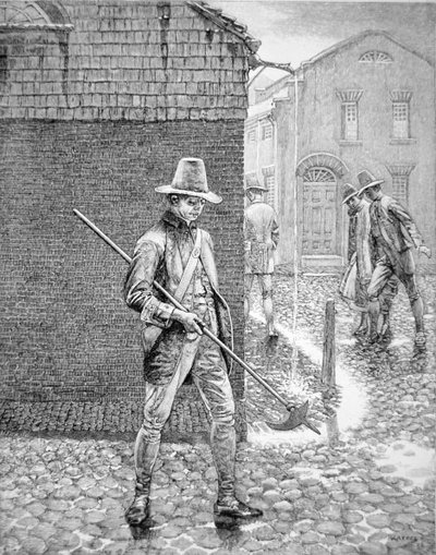The New York Policeman of 1693 (gravyr) av American School