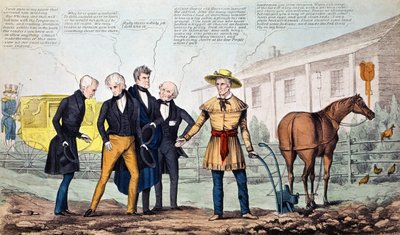The North Bend Farmer and His Visitors, karikatyr publicerad av H.R. Robinson, ca 1840-42 av American School