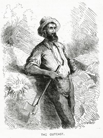 The Outcast, illustration till en långfilm, A Community of Outcasts, från Appletons Journal, 23 mars 1872 av American School