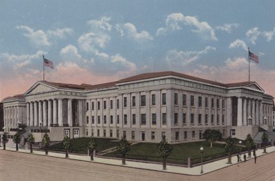 Patentverket, Washington DC (färglitografi) av American School