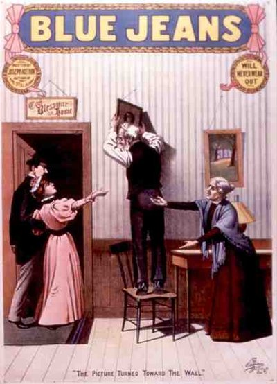 "The Picture Turned Towards The Wall", affisch för "Blue Jeans", skriven av Joseph Arthur (färglitografi) av American School