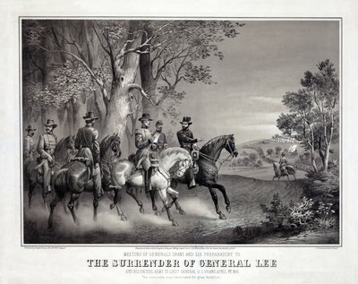 General Lees kapitulation, publ. 1866 (litografi) av American School