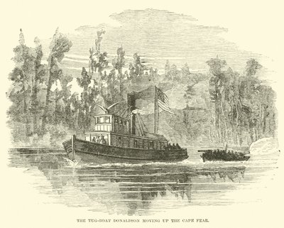 Bogserbåten Donaldson på väg uppför Cape Fear, mars 1865 av American School