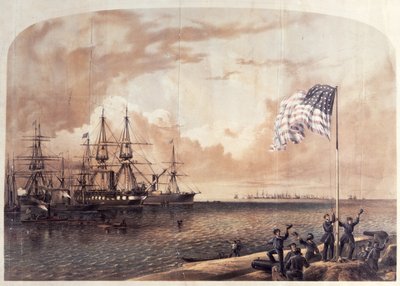 Unionssegern i Port Royal, 7 november 1861, graverad av Shearman och Hart, 1861 av American School