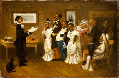 Bröllopet, ca 1850 (olja på duk) av American School
